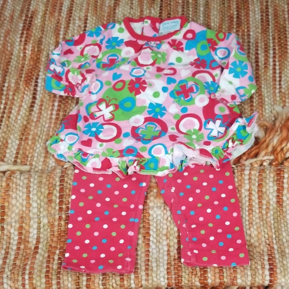 Chez ami 3 6 month baby girl ruffle outfit set